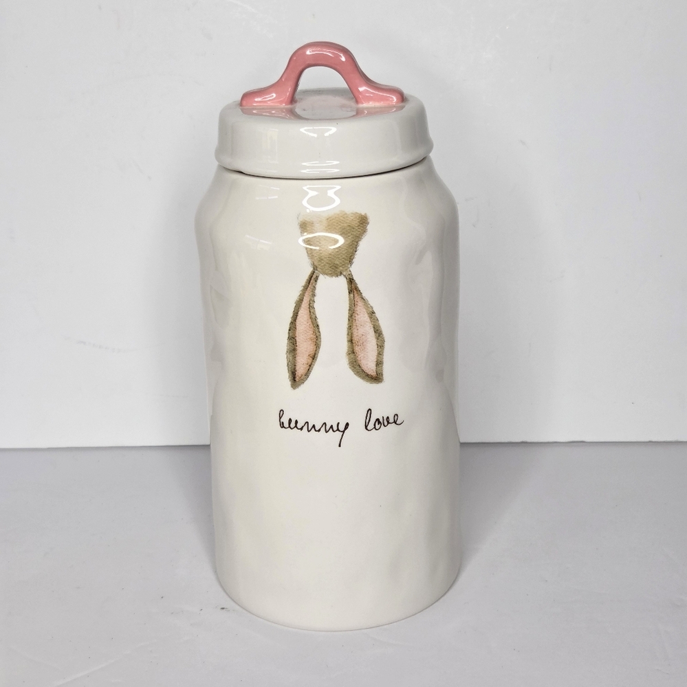 Rae Dunn‎ Easter Pink Bunny Ears Bunny Love Canister Cookie Jar